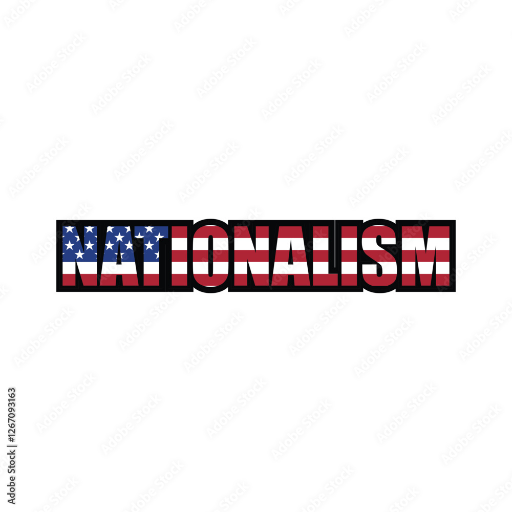nationalism lettering vector design with usa flag elements nationalism lettering vector design with usa flag elements