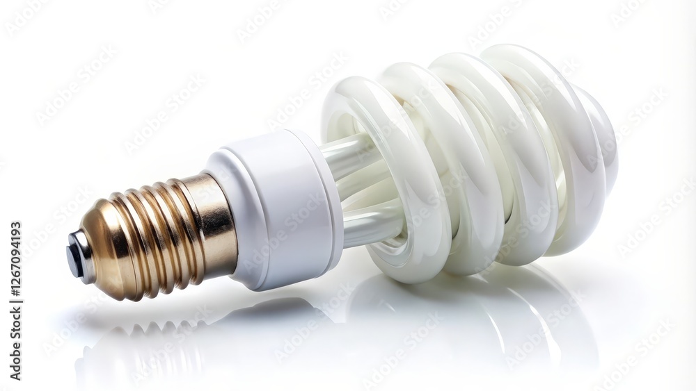 Energy-efficient Fluorescent Light Bulb on White Background Energy-efficient Fluorescent Light Bulb on White Background