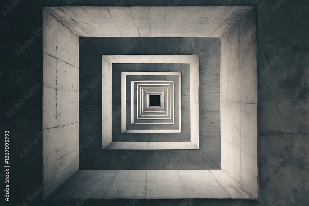 Abstract architectural detail of a concrete structure with a vanishing point Abstract architectural detail of a concrete structure with a vanishing point