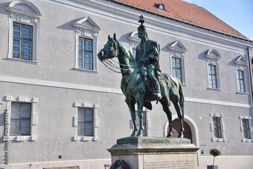 Budapest city, Hungarian capital - horse sculpture of Andras Hadik.