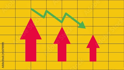 Graphic Illustration showing an upward trend, Animation of an upward arrow graphic.
Bar chart for business progress. Business concept . 
