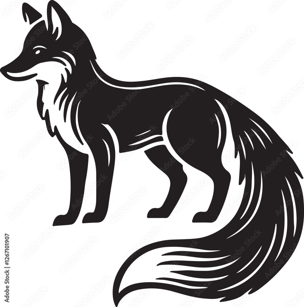 Obraz premium Fox vector silhouette , Silhouettes-Fox-2