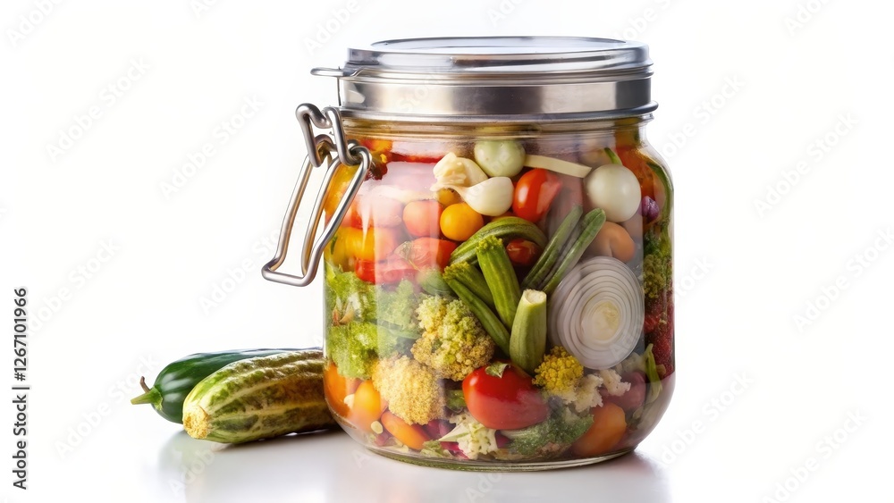Pickled Vegetables in Glass Jar Pickled Vegetables in Glass Jar