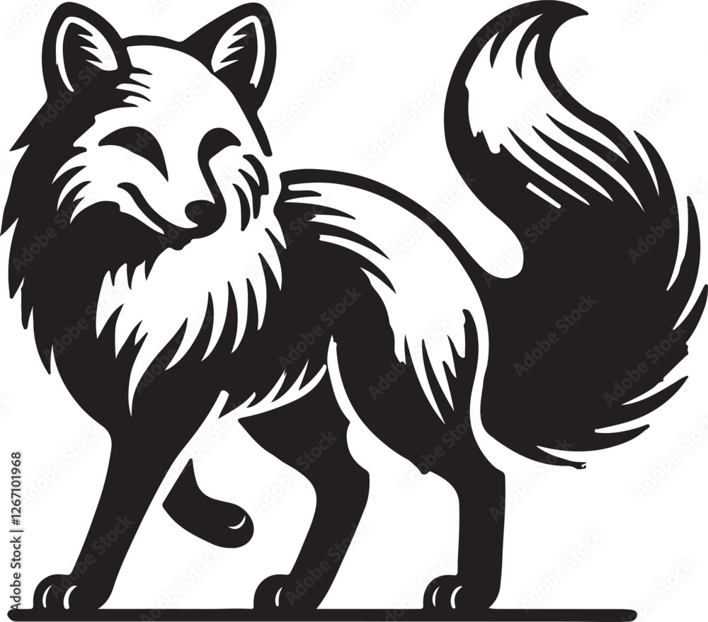 Obraz premium Fox vector silhouette , Silhouettes-Fox-2