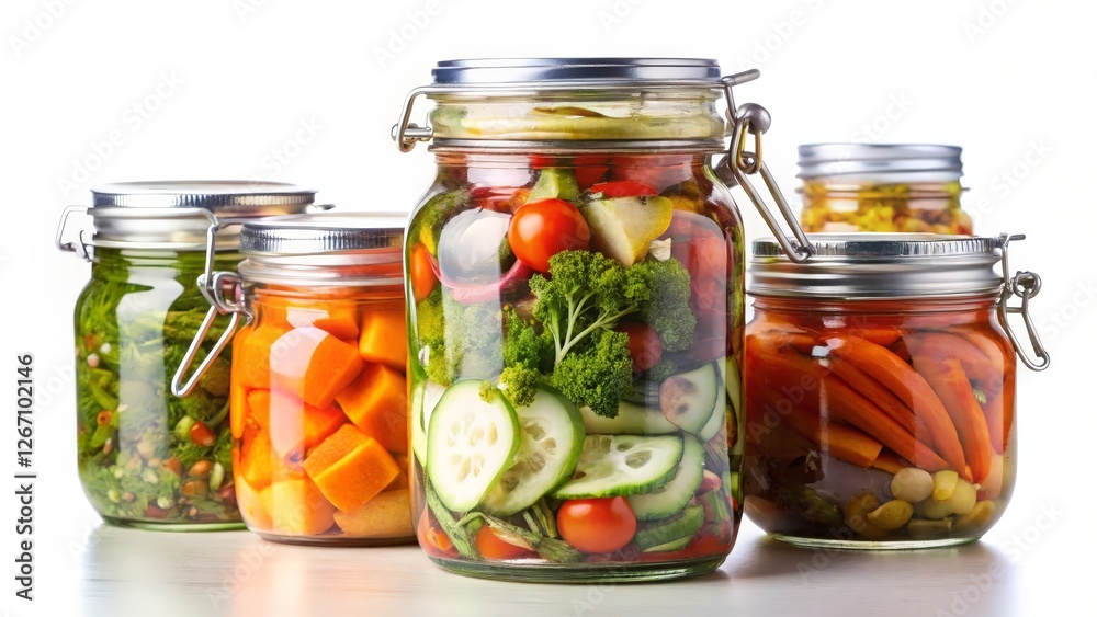 Pickled Vegetables in Glass Jars Pickled Vegetables in Glass Jars