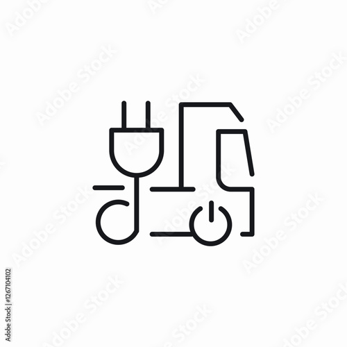 electric truck icon sign vector