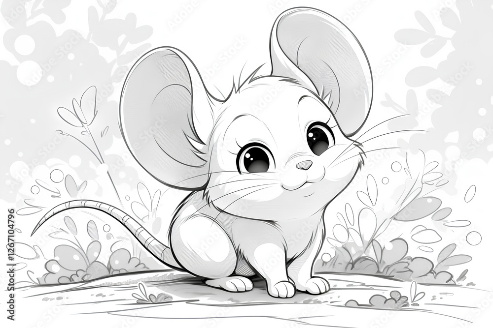 cute little mouse animal coloring page design. printable size cute little mouse animal coloring page design. printable size