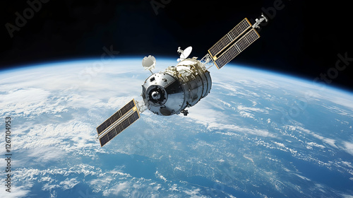 Spacecraft orbiting near Earth planet 16:9 - Image #1 @fme39856