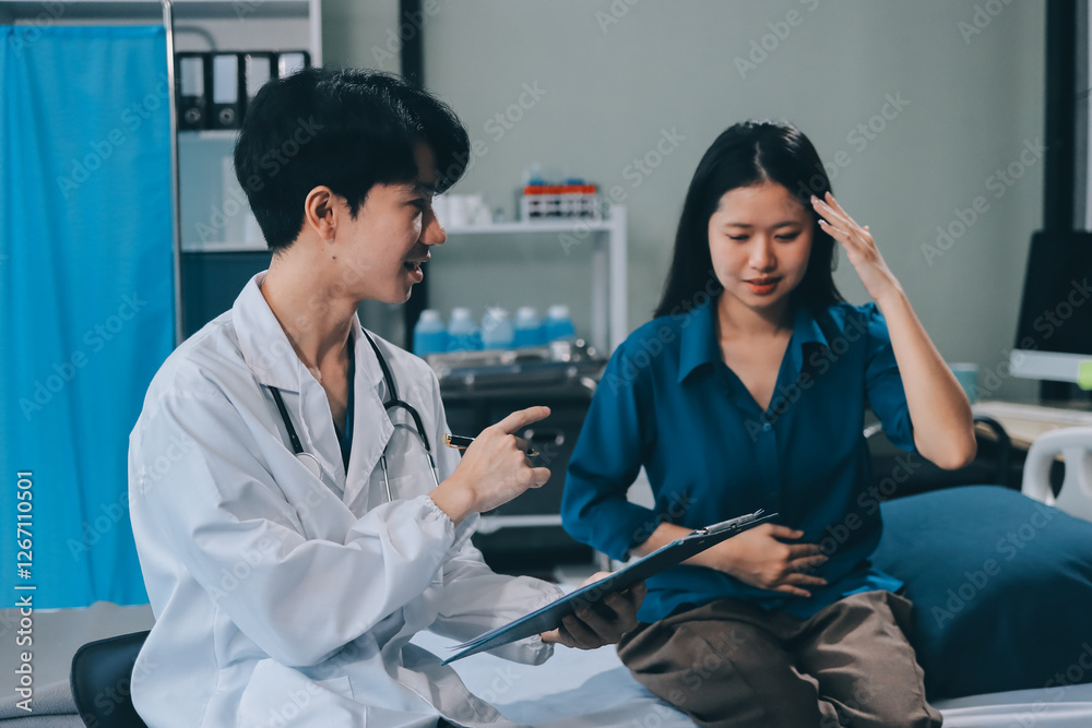doctor consulting senior old patient filling form at consultation. Professional physician wearing white coat talking to mature woman signing medical paper at appointment visit in clinic. doctor consulting senior old patient filling form at consultation. Professional physician wearing white coat talking to mature woman signing medical paper at appointment visit in clinic.