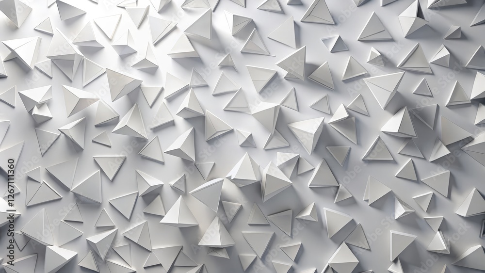 Fototapeta premium Abstract White Triangular Forms