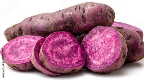 purple sweet potatos isolated on transparent background