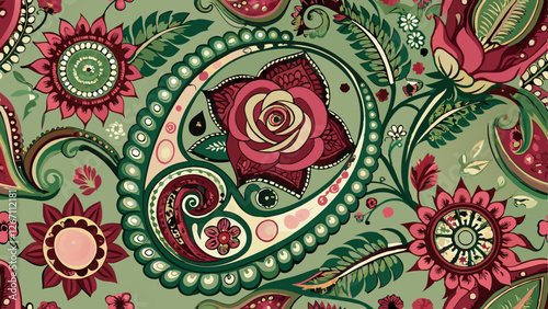 Paisley Pattern fabric abstract design backdrop background