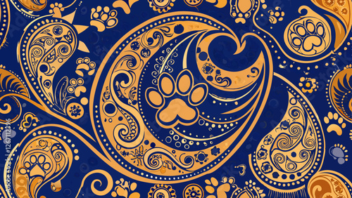 Paisley Pattern fabric abstract design backdrop background