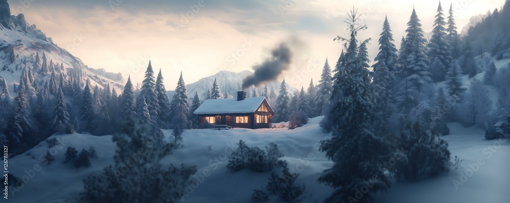 Here are 100 detailed concept variations for A mountain cabin surrounded by snowcovered trees Here are 100 detailed concept variations for A mountain cabin surrounded by snowcovered trees