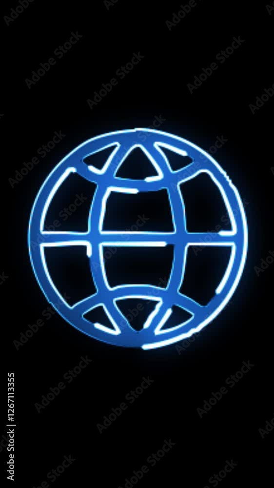 Web sign animated neon button, web icon, social media icons, glowing element Web sign animated neon button, web icon, social media icons, glowing element