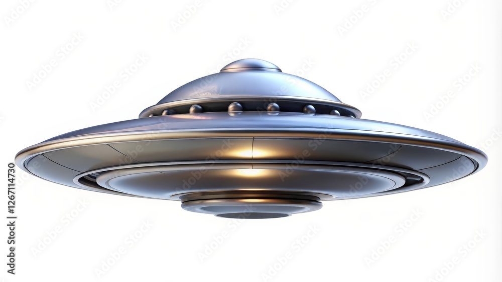 Unidentified Flying Object on White Background Unidentified Flying Object on White Background