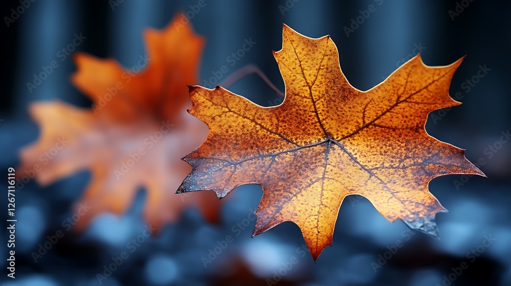 Two Autumn Leaves Displaying Fall Colors Two Autumn Leaves Displaying Fall Colors