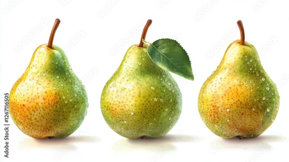 ripe green pears isolated on transparent background ripe green pears isolated on transparent background