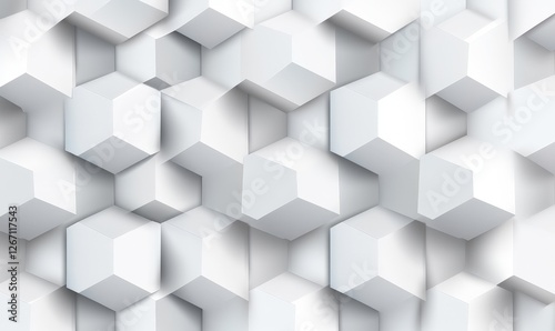 White 3D cubes pattern background for presentation
