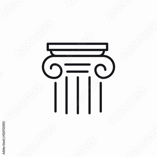 historical pillars icon sign vector