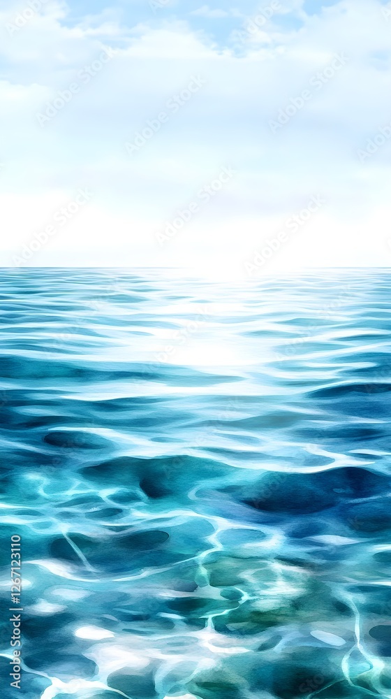 Serene Ocean Watercolor Background - Abstract art Serene Ocean Watercolor Background - Abstract art