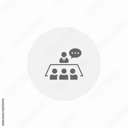 team management meeting icon sign vector