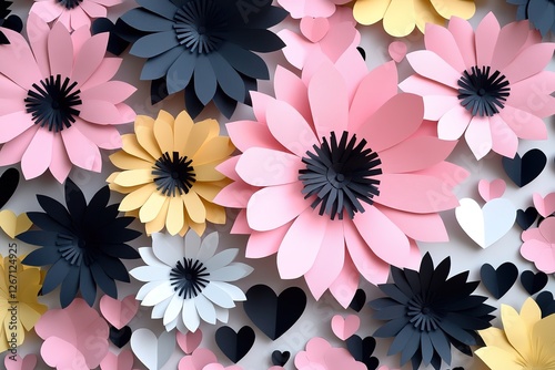 Beautiful Paper Flower and Heart Decor for Events