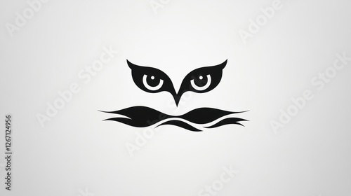 Owl Eyes a minimal, abstract icon suitable for logos in branding and business visuals photo