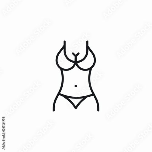 two piece swimwear icon sign vector photo