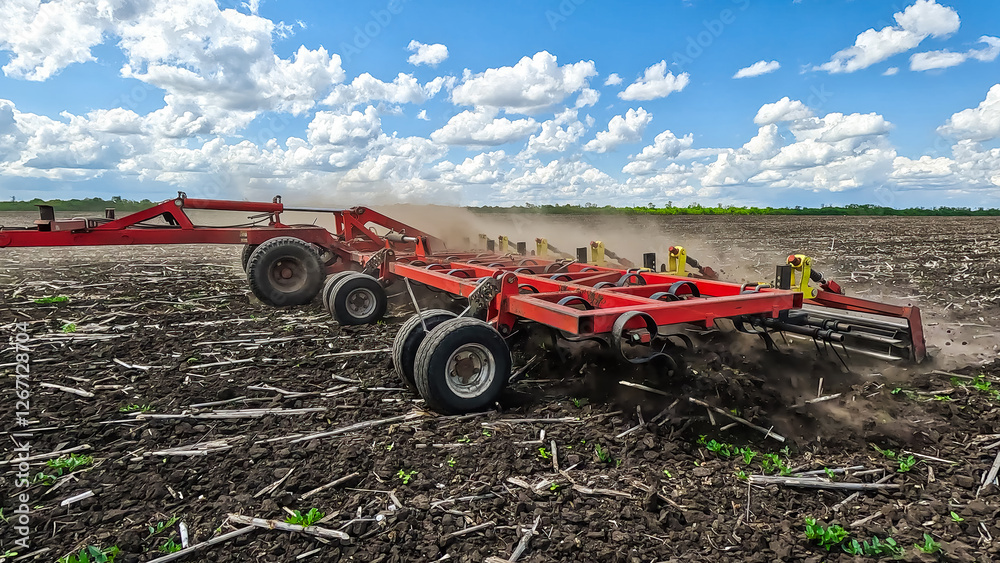Αυτοκόλλητο Versatile cultivator with disk, cultivate, harrow tools for secondary tillage