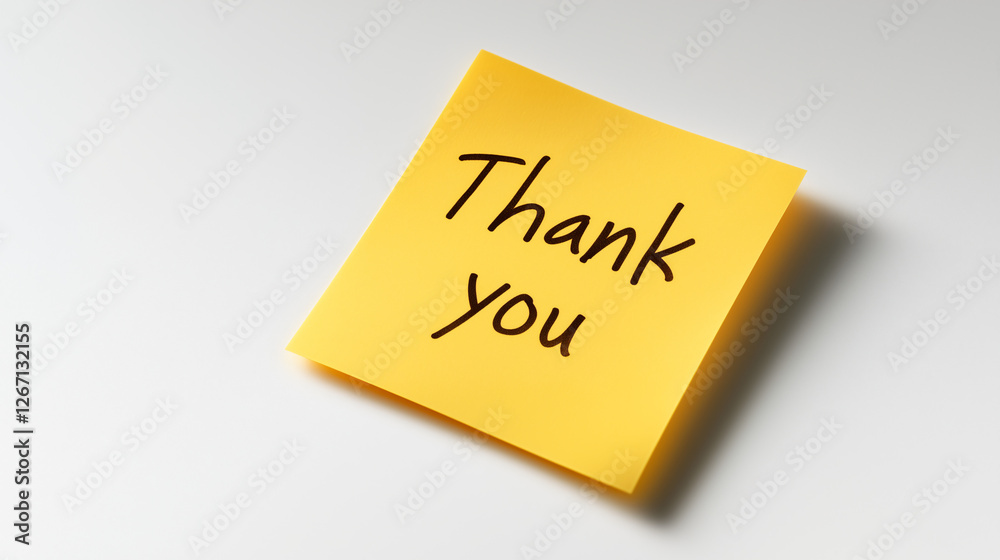 Thank You Note: A simple yet powerful message of gratitude, handwritten on a bright yellow sticky note, ready to express appreciation and warmth. Thank You Note: A simple yet powerful message of gratitude, handwritten on a bright yellow sticky note, ready to express appreciation and warmth.