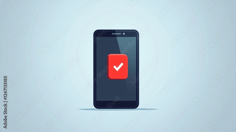 Notification on Mobile Phone Vector Illustration Notification on Mobile Phone Vector Illustration