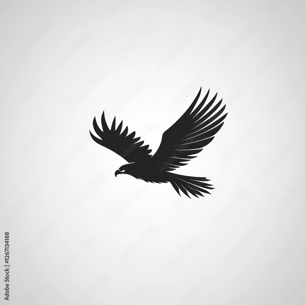 Fototapeta premium Silhouette of a soaring eagle (1)