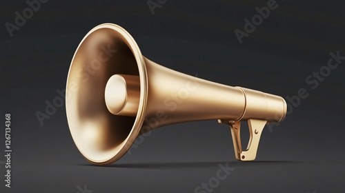 Vintage Megaphone Announcement 3D Icon photo