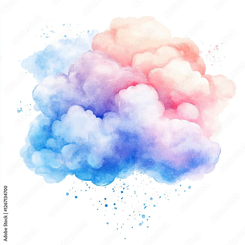Ethereal Watercolor Cloud Design Isolated on White Background Ideal for Branding and Digital Design Projects Ethereal Watercolor Cloud Design Isolated on White Background Ideal for Branding and Digital Design Projects