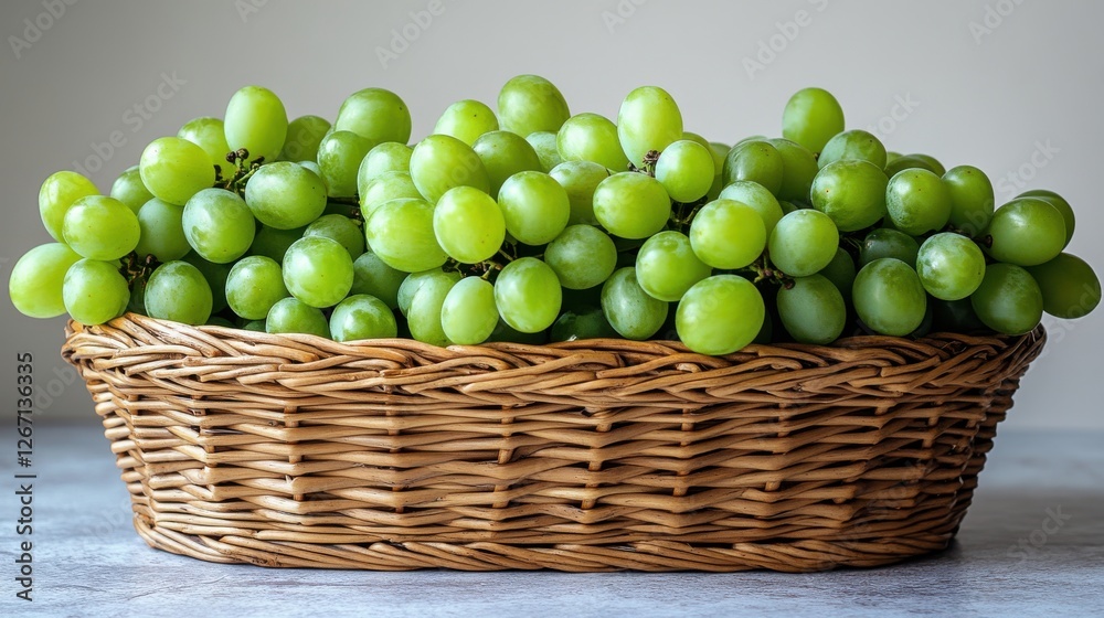 wicker basket with fresh green grapes isolated on transparent background wicker basket with fresh green grapes isolated on transparent background