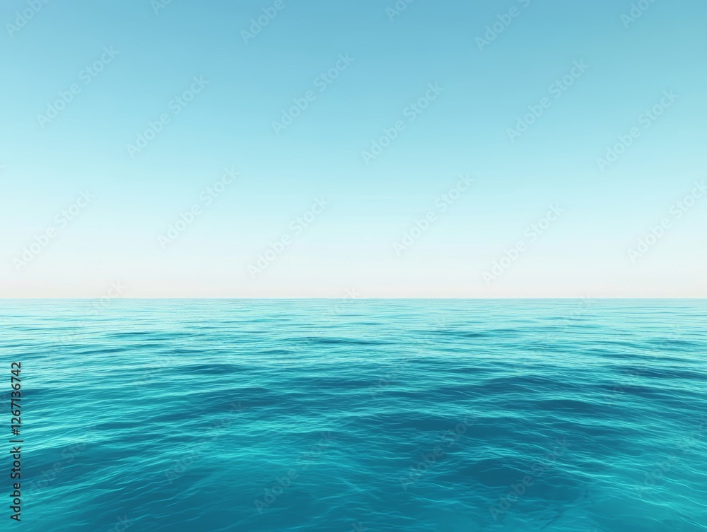 custom made wallpaper toronto digitalSerene Ocean Horizon Calm Blue Water and Sky Background