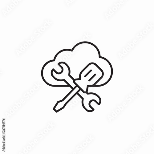 cloud service icon sign vector