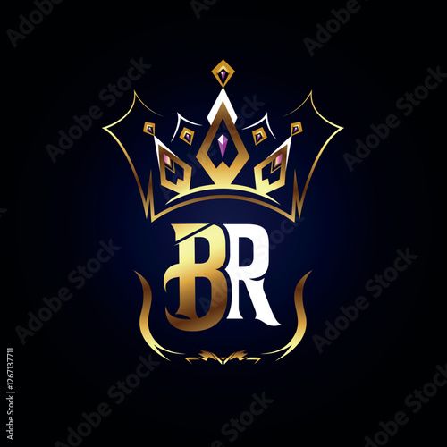 BR Crown King Royal Logo Design