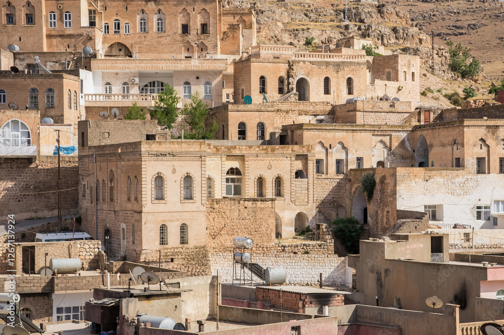 Fototapeta premium Buildings in the old town of Midyat, Turkey