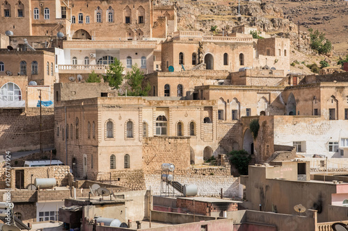 Buildings in the old town of Midyat, Turkey