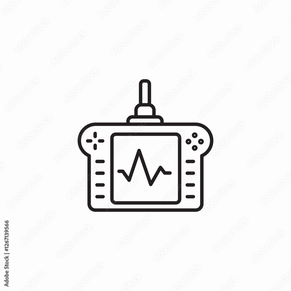heart monitor gadget icon sign vector heart monitor gadget icon sign vector