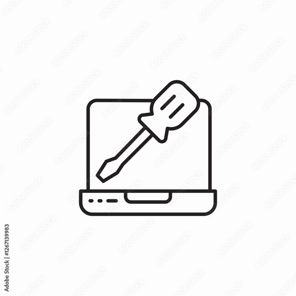 laptop hardware repair icon sign vector laptop hardware repair icon sign vector