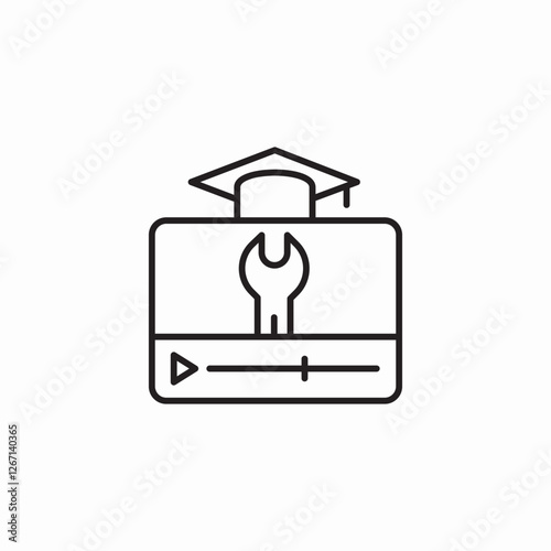 mechanic online seminar icon sign vector