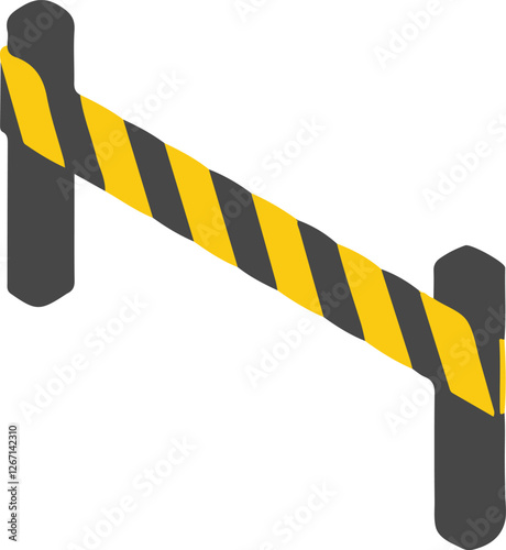 isolated black and yellow warning barricade tape icon Vector, yellow warning barricade tape  Silhouette,yellow warning barricade tape  icon set, black yellow warning barricade tape  symbol for you,col