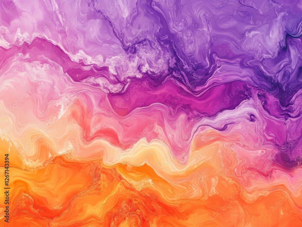 Fototapeta premium Abstract Colorful Marble Texture Vibrant Orange, Pink, and Purple Swirls