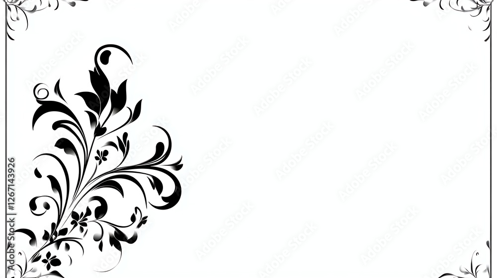 Elegant Black and White Floral Frame Design Elegant Black and White Floral Frame Design