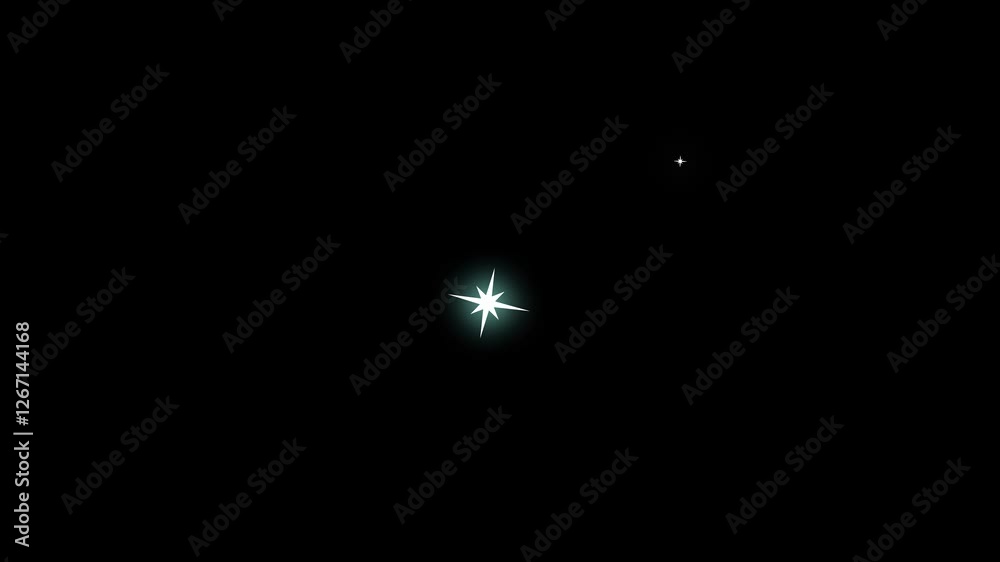 twinkle Sparkle Stars animation, Twinkling star, vector star light effect doodle style on Green Screen Chroma Key,  Glowing stars sparkle on transparent background