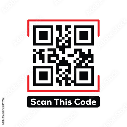Scan QR code icon. Digital scanning qr code. QR code scan for smartphone. QR code for payment. Scan QR code symbol