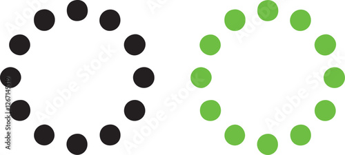 isolated dot circle loading icon Vector, dot circle loading Silhouette,dot circle loading icon set, black dot circle loading symbol for you,color  Vector illustration, Vector Graphic, EPS 10 